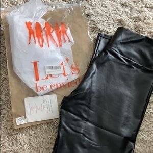 Pleather black leggings